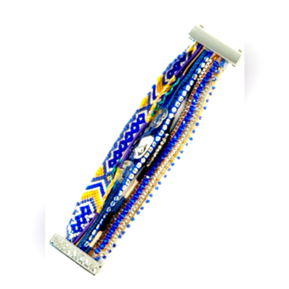 HIPANEMA. Sailor Blue Bahia Multi Color, Beaded Bracelet.